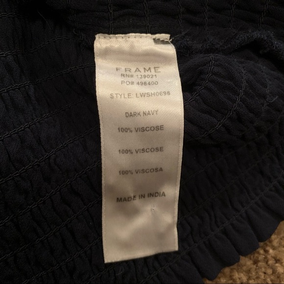 FRAME Tie Neck Smock Hem Top - Picture 8 of 11